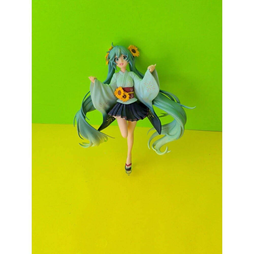 Taito Hatsune Miku SPM Figure Summer Festival Yukata Blue Sunflower no stand